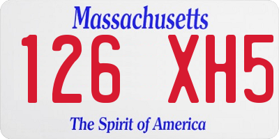 MA license plate 126XH5