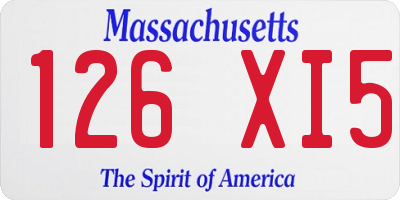 MA license plate 126XI5