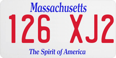 MA license plate 126XJ2