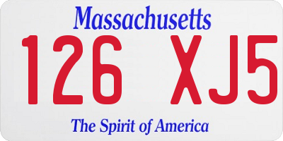 MA license plate 126XJ5