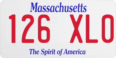 MA license plate 126XL0