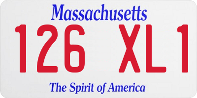 MA license plate 126XL1