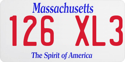 MA license plate 126XL3