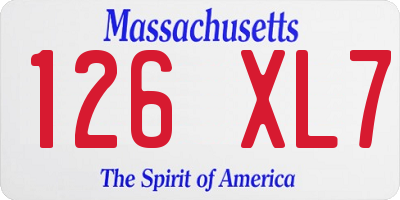 MA license plate 126XL7