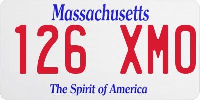 MA license plate 126XM0