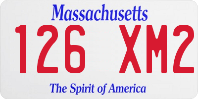 MA license plate 126XM2