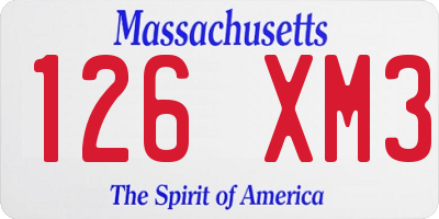 MA license plate 126XM3