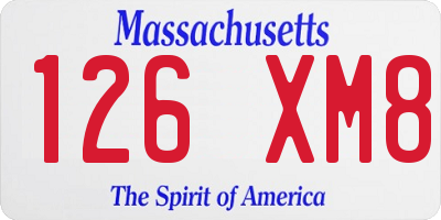 MA license plate 126XM8