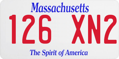 MA license plate 126XN2