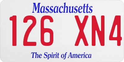 MA license plate 126XN4