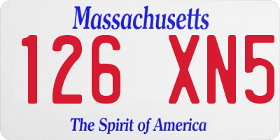 MA license plate 126XN5