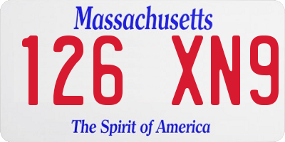 MA license plate 126XN9