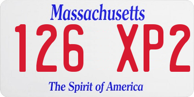 MA license plate 126XP2