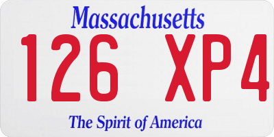 MA license plate 126XP4