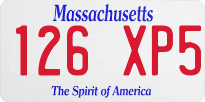 MA license plate 126XP5