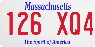 MA license plate 126XQ4