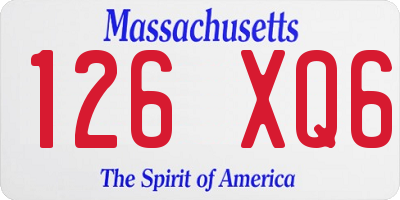 MA license plate 126XQ6