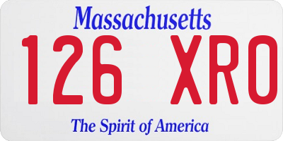 MA license plate 126XR0