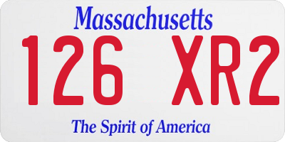 MA license plate 126XR2