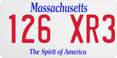 MA license plate 126XR3