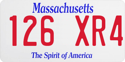MA license plate 126XR4