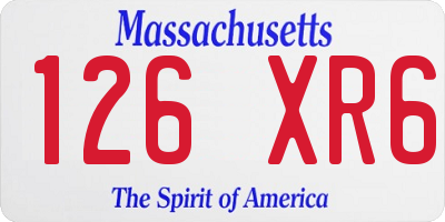 MA license plate 126XR6