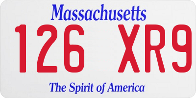 MA license plate 126XR9