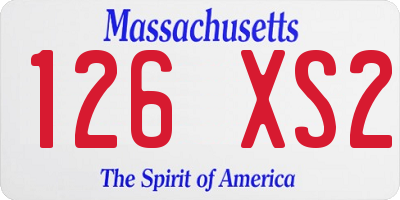 MA license plate 126XS2