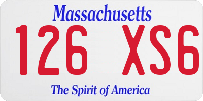 MA license plate 126XS6