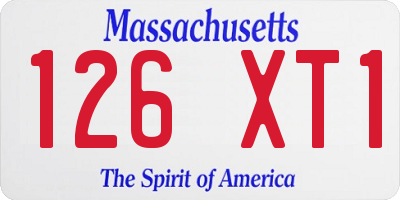 MA license plate 126XT1