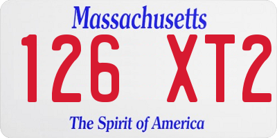 MA license plate 126XT2