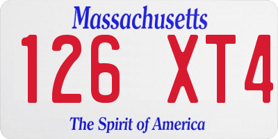 MA license plate 126XT4