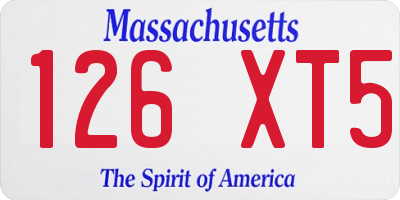 MA license plate 126XT5