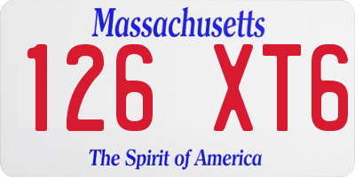MA license plate 126XT6