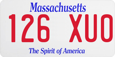 MA license plate 126XU0