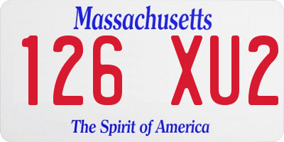MA license plate 126XU2