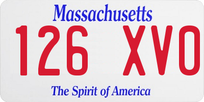 MA license plate 126XV0