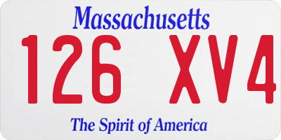 MA license plate 126XV4