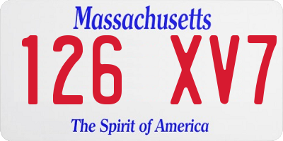MA license plate 126XV7