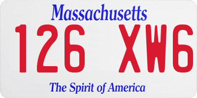 MA license plate 126XW6