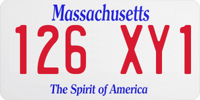 MA license plate 126XY1