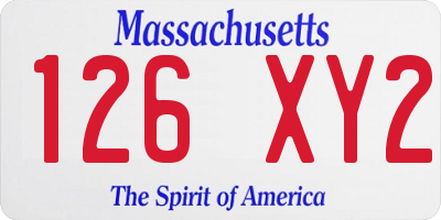 MA license plate 126XY2