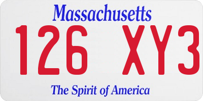 MA license plate 126XY3
