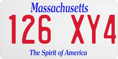 MA license plate 126XY4
