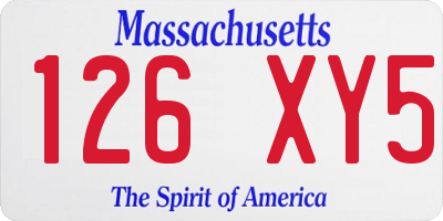MA license plate 126XY5
