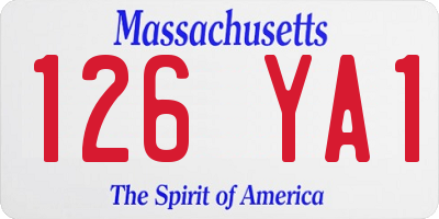 MA license plate 126YA1