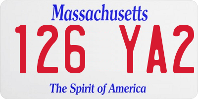 MA license plate 126YA2