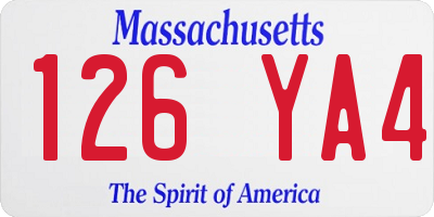 MA license plate 126YA4
