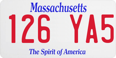 MA license plate 126YA5
