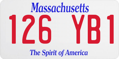 MA license plate 126YB1